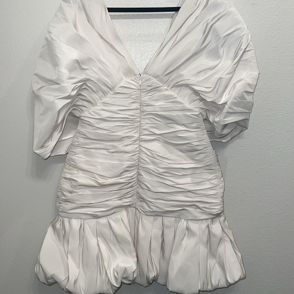 Aliette Ruched Silk Faille Off The Shoulder Mini Dresss - Picture 13 of 13